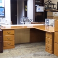 Oak Dual Pedestal L Suite Desk with Dual Pedestals